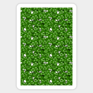 clover field with skulls Sticker